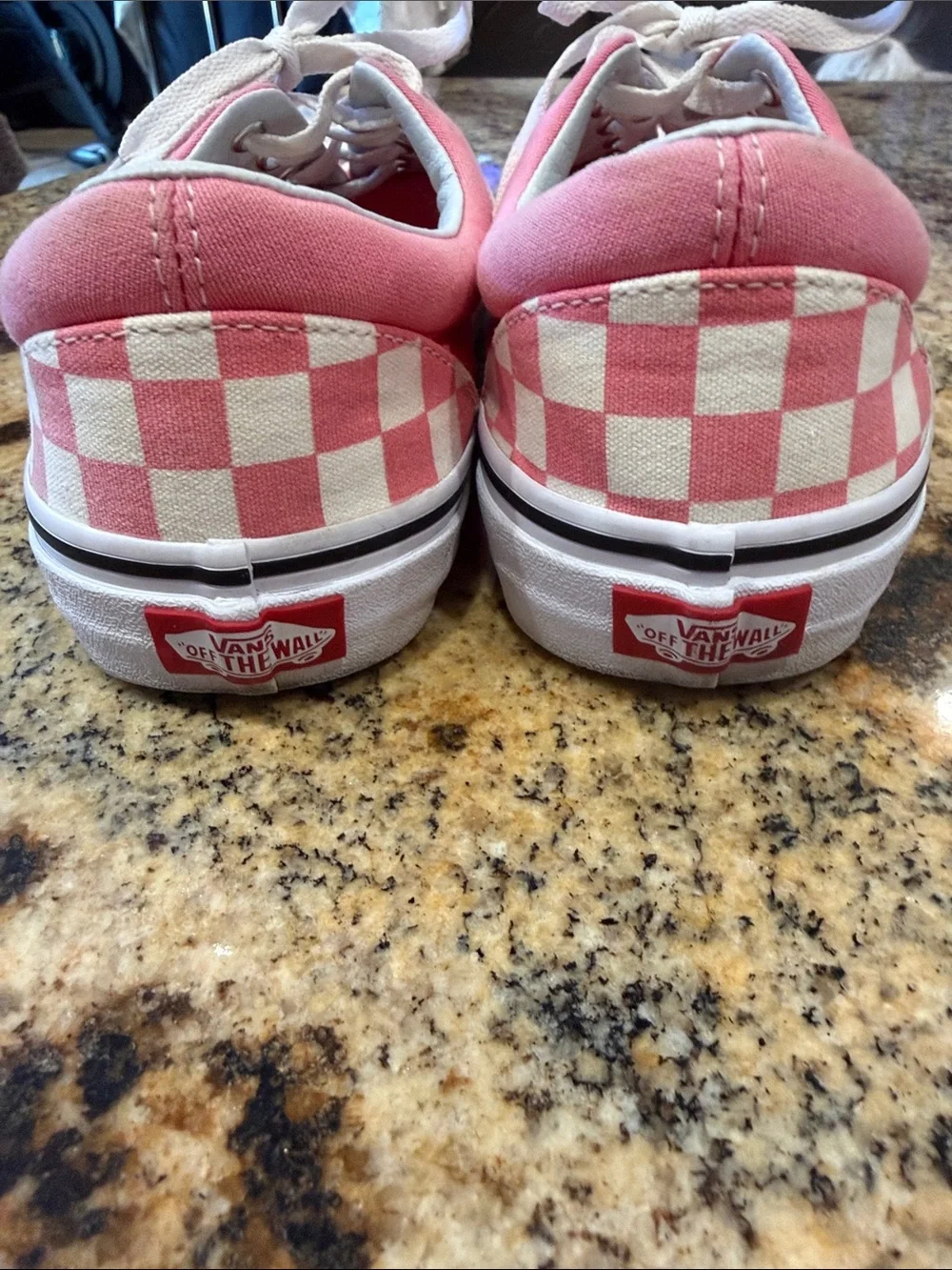 Vans Pink& White Checkerboard on pink lace  Low Top Sneakers unisex w10/m8.5